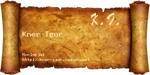 Kner Igor névjegykártya